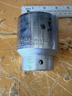 Wright 6158 1-13/16” 12-Pt 3/4” Drive Socket USA Forged Alloy Professional - Image 1 of 4