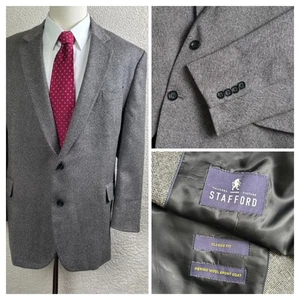Stafford Mens 52R Merino Wool Classic Fit Gray Sport Coat - Picture 1 of 15