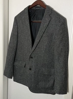 J Crew Ludlow x MOON English Tweed Wool Cotton Gray 2Btn Blazer Jacket Mens 40R - Image 1 of 4