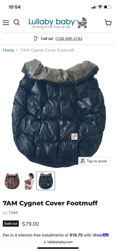 Selling NWT 7am Enfant Footmuff Navy Reversible With Grey - Image 1 of 1
