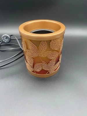 Yankee Candle Copper-Tone Fall Leaf Pattern Light-Up Candle Warmer w/ Timer - Image 1 of 4