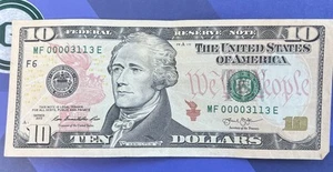 Low 4 Zero Serial Number Bill $10 Bill, Fancy Low Serial Number - Picture 1 of 4