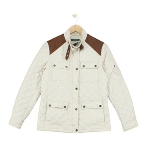 Lauren Ralph Lauren Quilted Jacket Womens Size S Cream Full Zip Outdoor Country - Picture 1 of 14