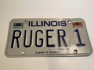 Vintage 1986 Illinois Land Of Lincoln License Plate RUGER 1 Collectible - Bild 1 von 6