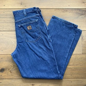 Carhartt Relaxed Fit Straight Leg Denim Jeans Blue Men’s 32x30 C0079 - Picture 1 of 6