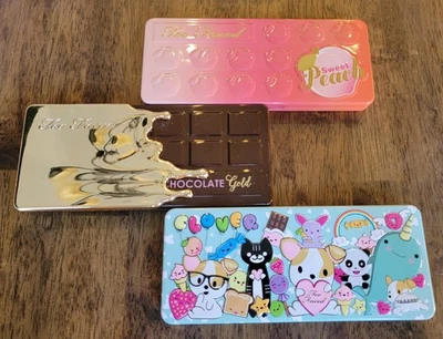 Too Faced eyeshadow palette lot bundle Sweet Peach Chocolate Gold Clover - Image 1 of 4