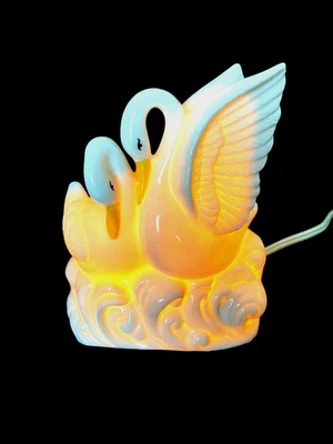 Vintage Christmas Love Swans Porcelain Essential Oils Diffuser / Night Light - Image 1 of 4