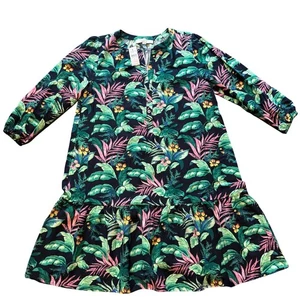 Loft Floral Midi Dress Green Blue Small NWT - Picture 1 of 8