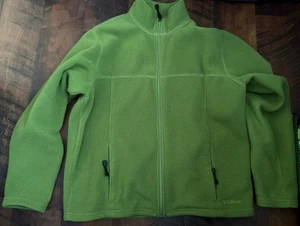 Vintage LL Bean Fleecejacke Herren Large Lime Green Full Zip Outdoor Mantel Reg. - Bild 1 von 6