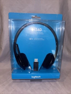 Logitech H340 USB Computer Headset Noise Cancelling Mic Digital Sound Quality - Image 1 of 3