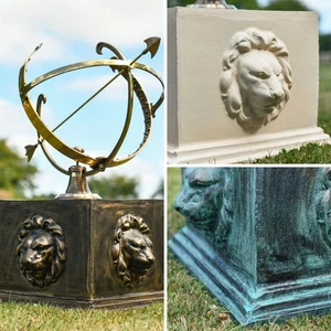 'León' Garden Pillar Column Cast Aluminium Outdoor Ornament Plinth Pedestal - Picture 1 of 12