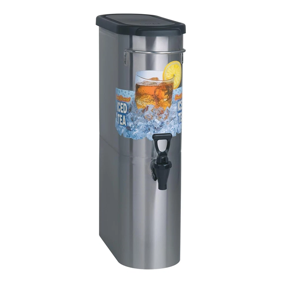 TDO-N-3.5 Oval Style narrow 3.5 Gallon Commercial Iced Tea Dispenser with Sol... - Image 1 of 2