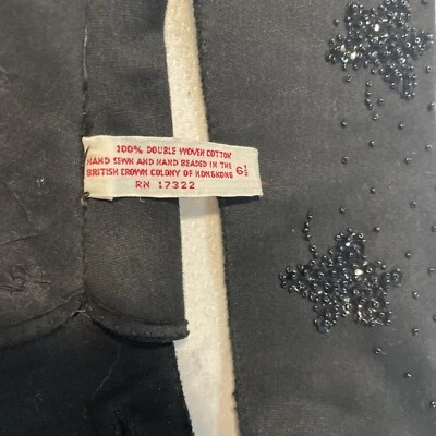 Guantes Damas 6 1/2 Cosidos a Mano Cuentas Hechos Corona Británica Colonia Hong Kong De Colección Foto 1 de 4