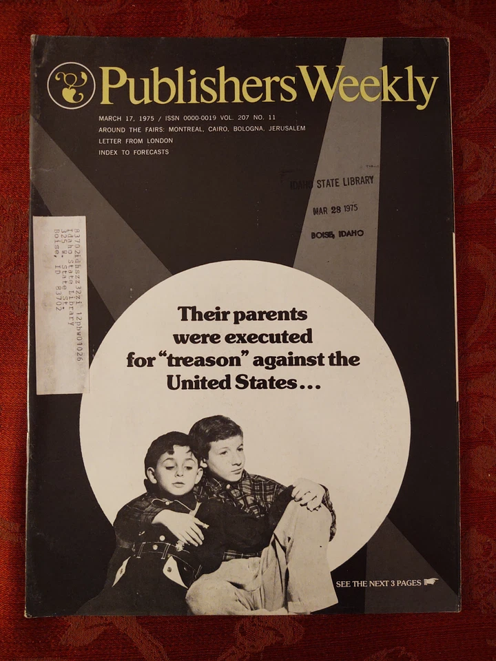 PUBLISHERs WEEKLY Book Trade Magazine March 17 1975 The Rosenbergs A Al Alverez - Image 1 of 1