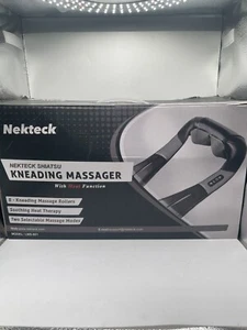 Nekteck Shiatsu Neck and Back Massager with Soothing Heat, Electric Deep Tissue - Picture 1 of 8