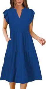 Abiti Estivi Donna 2025 Eleganti Classy Casual Taglie Forti Primavera Midi Fashio - Foto 1 di 4
