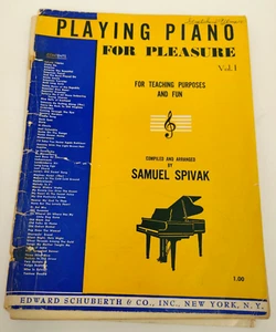 Playing Piano For Pleasure Vol 1 Vintage Sheet Music Book Copyright 1945 - Picture 1 of 11