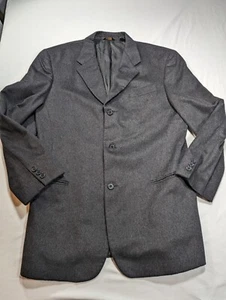 Donna Karan 100% Cashmere Luxury Blazer Coat Men's Black Made in Italy - Picture 1 of 9