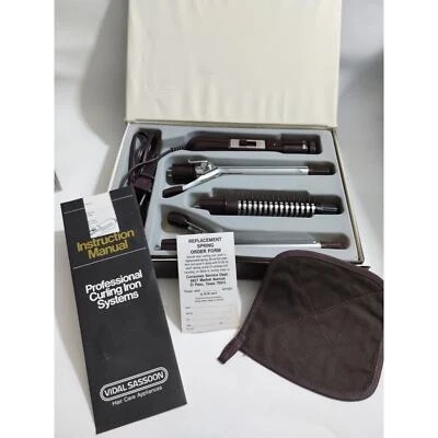 Vidal Sassoon Professional Curling Iron Brush Set VS 125 w 3 Attachments Vintage - Image 1 of 4