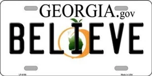 Believe Georgia Novelty Metal License Plate Believe Georgia Novelty Metal - Picture 1 of 1
