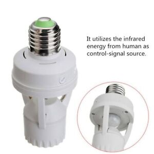 Infrared PIR Motion Sensor E27 LED Light Lamp Bulb Holder Socket Switch 110/220V