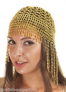 Cleopatra Beaded Belly Dance Headpiece Headwear Cap Hat Fancy Dress Costume NEW