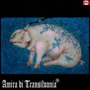 pig fetish tattoo art painting contemporary artist realism farm animal portrait - Picture 1 of 24