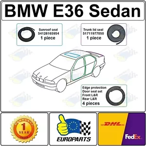 BMW E36 3 Series 4-Door Sedan 6-Piece Rubber Seal Set Doors, Sunroof, Trunk - Picture 1 of 23