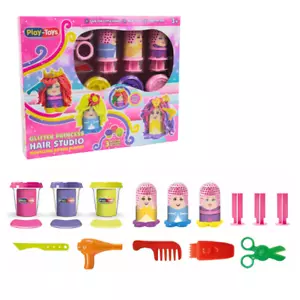 Glitter Princess Hair Studio Dough Set - Non-Toxic Modelling Clay for Kids | - Picture 1 of 7