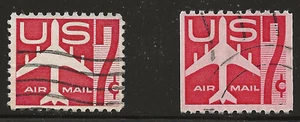US Scott #C60-61, Singles 1959 Air Mail 7c FVF Used - Picture 1 of 1