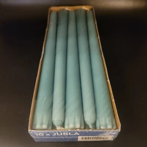 IKEA Box Of 10 Light Blue Tapered Candles Made In Denmark - Picture 1 of 8