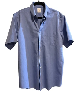 Brooks Brothers 346 Non-Iron Short Sleeve Button Down Dress Shirt Men's 16 1/2 - Picture 1 of 7