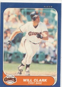 WILL CLARK 1986 Fleer Update Rookie Card #U-25 - San Francisco Giants