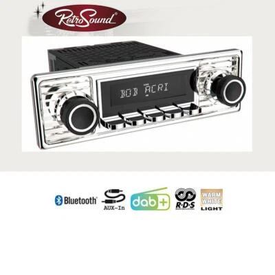RETROSOUND RSD-CHROME-1DAB-1 Bluetooth 1DIN Autoradio Oldtimer US-Cars Oldsmobil - Bild 1 von 4