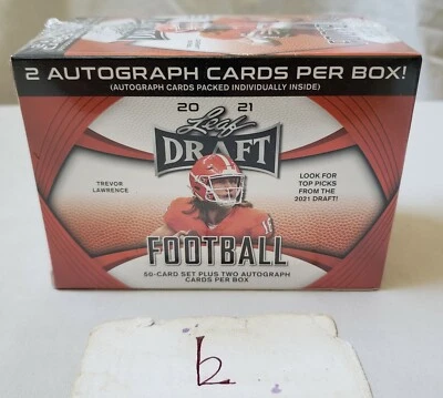 2021 Leaf Draft Football Factory Sealed Blaster Box-50 ROOKIES+2 AUTOGRAPHS - Image 1 of 2