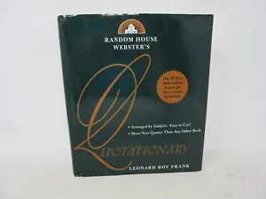 Random House Webster's Quotationary Editor Leonard Roy Frank Erstausgabe 1998 - Bild 1 von 10