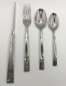 DONNA KARAN Lenox Ascend 4 Piece Place Set 18/10 Stainless Flatware Glossy NOS - Picture 1 of 8