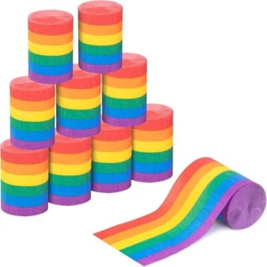 10 rollos hágalo usted mismo decoración arco iris crepé papel ceremonia decoración - Imagen 1 de 12