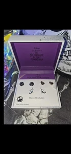 NEW Nightmare Before Christmas Fine Silver Plated Earring Set Jack,Ghost & Heart - Picture 1 of 7