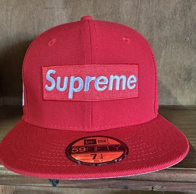 Supreme New Era 59Fifty  Box Logo New York Yankees Fitted Hat  Size 7 1/4 - Image 1 of 4