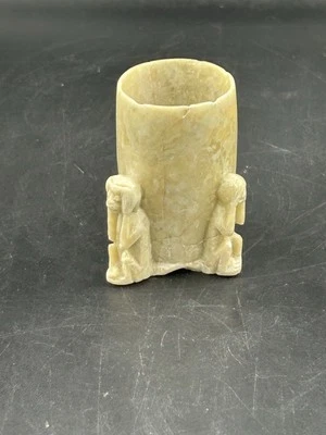 Porta palillos de jabonita tallada vintage Los monos escuchan, hablan, no ven el mal Foto 1 de 4