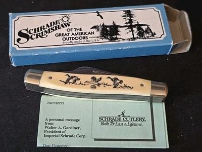 Cuchillo Schrade USA SC505 Ducks 3 Hojas Sr Stockman Scrimshaw Wildlife Series con Caja Foto 1 de 4