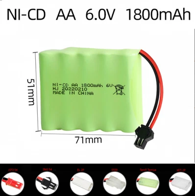 6V 1800mAh NI-CD AA Battery SM-2P Plug for RC Toys Cars Boats Robots Tanks NEW - Image 1 of 4