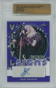 Dee Snider Signed 2022 Leaf Pop Century Metal Mojo Purple Auto Proof 1/1 - Bild 1 von 2