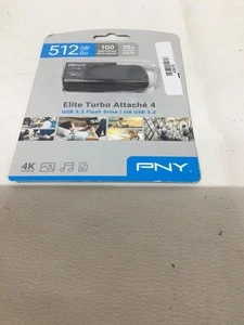 FACTORY SEALED PNY - Elite Turbo Attache 4 512GB USB 3.2P-FD256TBAT4A-GE (43675) - Photo 1/3