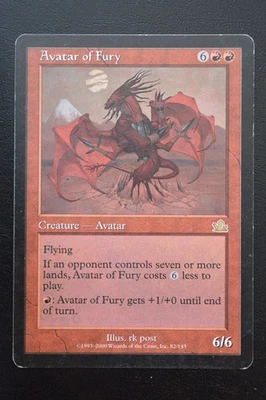 Magic The Gathering MTG AVATAR OF FURY Prophecy MP Moderately Played - Image 1 of 2
