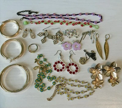 Big Gold Jewelry Bundle- Lucky Brand, Gold Hoops, Designer Dupes - Image 1 of 4
