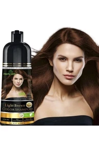 Herbishh Light Brown Color Shampoo 500ml - 3-in-1 Hair Dye - Picture 1 of 8