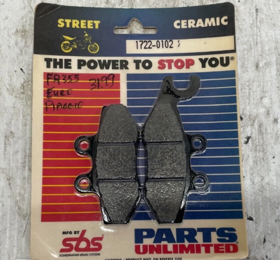 PARTES ILIMITADAS 1722-0102 Pastillas de freno orgánicas para scooter FA353 Foto 1 de 4