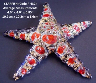 Beautiful GLASS SEA STARFISH Glittered Glass Ornament Blue Art Figure Glass Gift - Image 1 of 2
